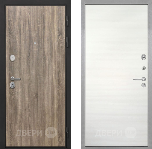 Входная металлическая Дверь Интекрон (INTECRON) Гектор Дуб Турин Гладкая Дуб сильвер поперечный в Троицк