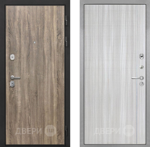 Входная металлическая Дверь Интекрон (INTECRON) Гектор Дуб Турин В-07 с молдингом Сандал белый в Троицк