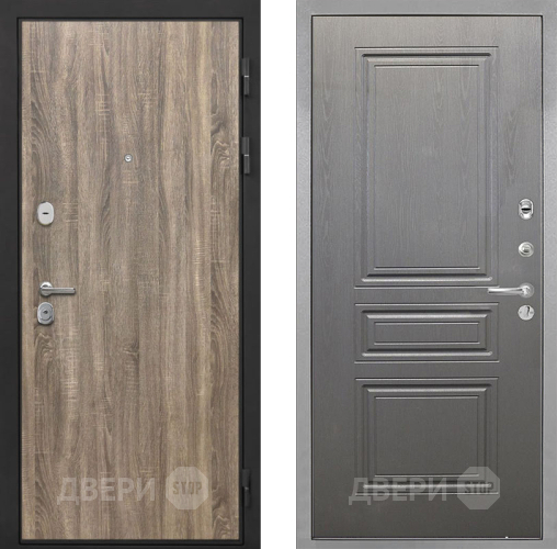 Входная металлическая Дверь Интекрон (INTECRON) Гектор Дуб Турин ФЛ-243 Графит вуд дуб в Троицк