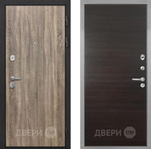 Входная металлическая Дверь Интекрон (INTECRON) Гектор Дуб Турин Гладкая Эковенге поперечный в Троицк