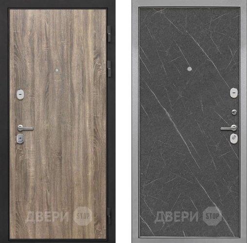 Входная металлическая Дверь Интекрон (INTECRON) Гектор Дуб Турин Гладкая Гранит лава оникс в Троицк