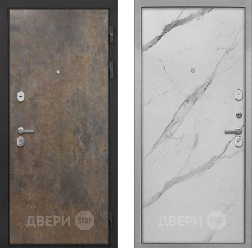Входная металлическая Дверь Интекрон (INTECRON) Гектор Гранж Гладкая Мрамор натуральный арктик в Троицк