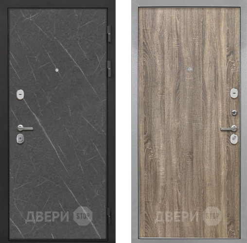 Входная металлическая Дверь Интекрон (INTECRON) Гектор Гранит Лава Оникс Гладкая Дуб турин в Троицк