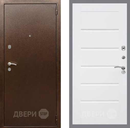 Входная металлическая Дверь Рекс (REX) 1А Медный Антик Сити Белый ясень в Троицк