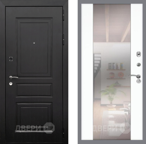 Входная металлическая Дверь Рекс (REX) 6 Венге СБ-16 Зеркало Силк Сноу в Троицк