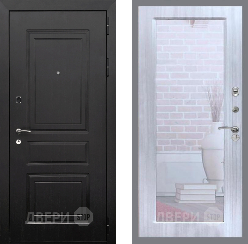 Входная металлическая Дверь Рекс (REX) 6 Венге Зеркало Пастораль Сандал белый в Троицк