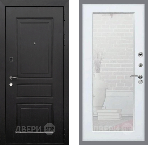 Входная металлическая Дверь Рекс (REX) 6 Венге Зеркало Пастораль Силк Сноу в Троицк