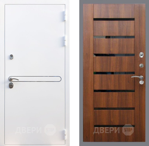 Входная металлическая Дверь Рекс (REX) 27 СБ-14 стекло черное Орех бренди в Троицк