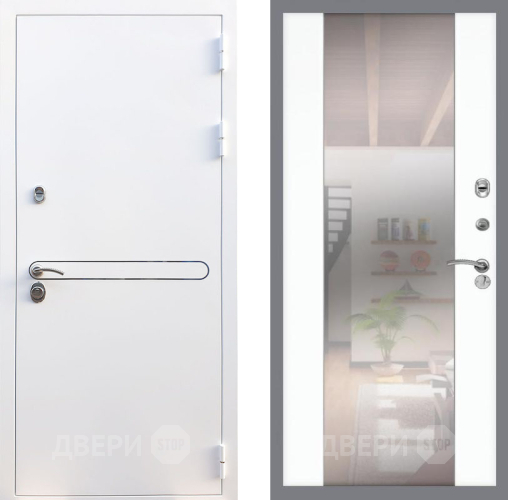 Входная металлическая Дверь Рекс (REX) 27 СБ-16 Зеркало Силк Сноу в Троицк