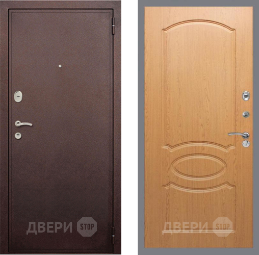 Входная металлическая Дверь Рекс (REX) 2 Медный Антик FL-128 Дуб в Троицк