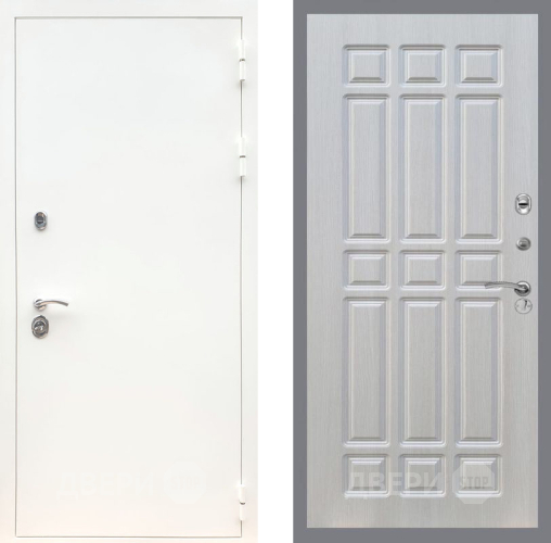 Входная металлическая Дверь Рекс (REX) 5 Белая Шагрень FL-33 Лиственница беж в Троицк