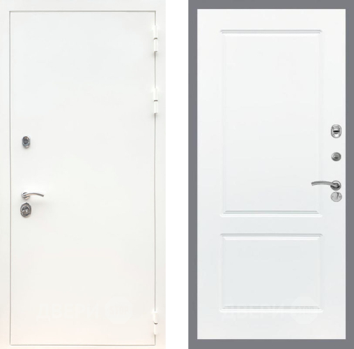 Входная металлическая Дверь Рекс (REX) 5 Белая Шагрень FL-117 Силк Сноу в Троицк