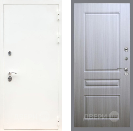 Входная металлическая Дверь Рекс (REX) 5 Белая Шагрень FL-243 Сандал белый в Троицк