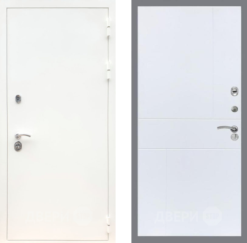 Входная металлическая Дверь Рекс (REX) 5 Белая Шагрень FL-290 Силк Сноу в Троицк