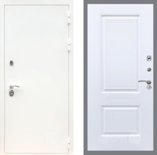 Входная металлическая Дверь Рекс (REX) 5 Белая Шагрень Смальта Силк Сноу в Троицк