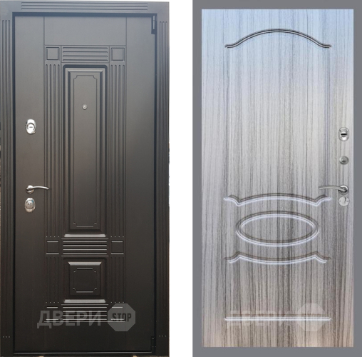 Входная металлическая Дверь Рекс (REX) 9 FL-128 Сандал грей в Троицк