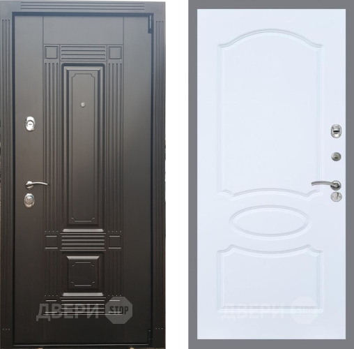 Входная металлическая Дверь Рекс (REX) 9 FL-128 Силк Сноу в Троицк