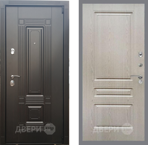 Входная металлическая Дверь Рекс (REX) 9 FL-243 Беленый дуб в Троицк