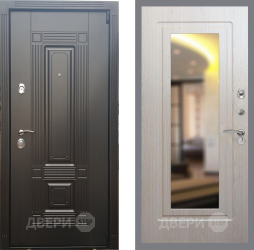 Входная металлическая Дверь Рекс (REX) 9 FLZ-120 Беленый дуб в Троицк