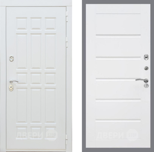Входная металлическая Дверь Рекс (REX) 8 Силк Сноу Сити Белый ясень в Троицк