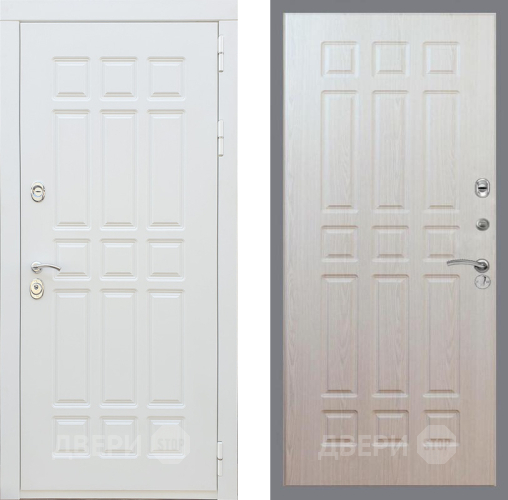 Входная металлическая Дверь Рекс (REX) 8 Силк Сноу FL-33 Беленый дуб в Троицк