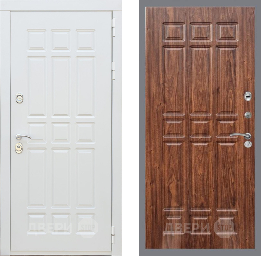 Входная металлическая Дверь Рекс (REX) 8 Силк Сноу FL-33 орех тисненый в Троицк