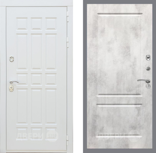 Входная металлическая Дверь Рекс (REX) 8 Силк Сноу FL-117 Бетон светлый в Троицк