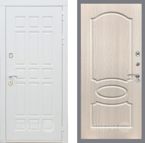 Входная металлическая Дверь Рекс (REX) 8 Силк Сноу FL-128 Беленый дуб в Троицк