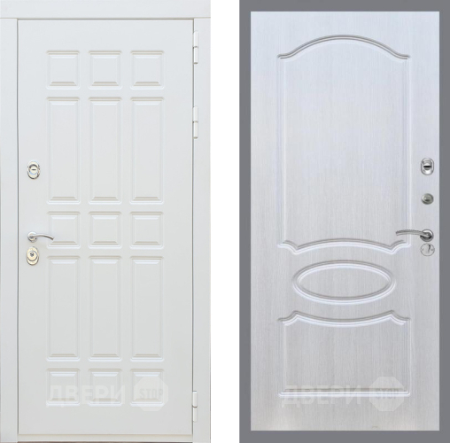 Входная металлическая Дверь Рекс (REX) 8 Силк Сноу FL-128 Лиственница беж в Троицк