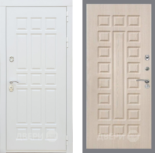 Входная металлическая Дверь Рекс (REX) 8 Силк Сноу FL-183 Беленый дуб в Троицк