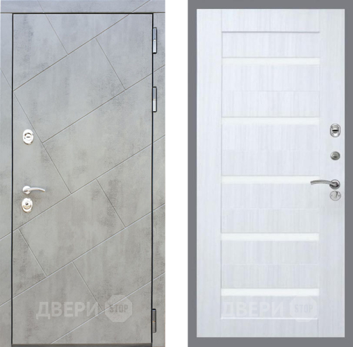 Входная металлическая Дверь Рекс (REX) 22 СБ-14 стекло белое Сандал белый в Троицк