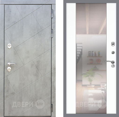 Входная металлическая Дверь Рекс (REX) 22 СБ-16 Зеркало Силк Сноу в Троицк