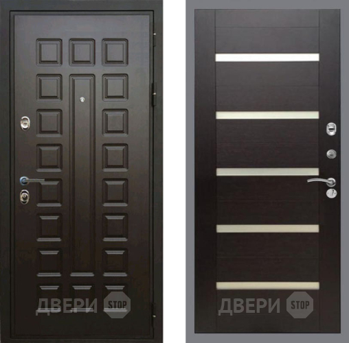 Входная металлическая Дверь Рекс (REX) Премиум 3к СБ-14 стекло белое венге поперечный в Троицк