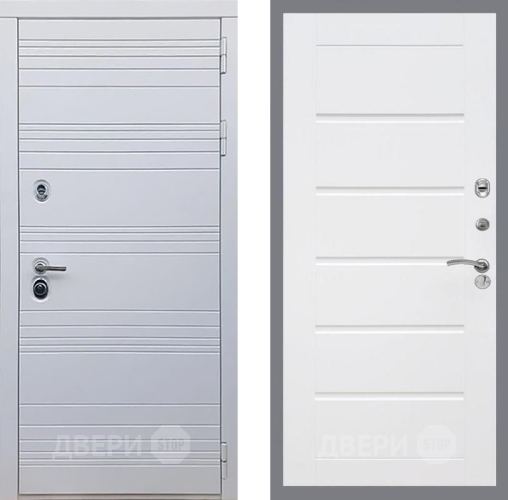 Входная металлическая Дверь Рекс (REX) 14 Силк Сноу Сити Белый ясень в Троицк