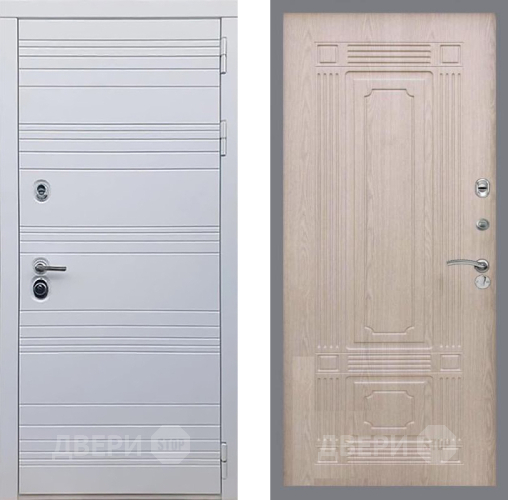 Входная металлическая Дверь Рекс (REX) 14 Силк Сноу FL-2 Беленый дуб в Троицк