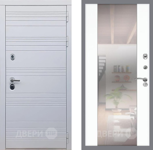 Входная металлическая Дверь Рекс (REX) 14 Силк Сноу СБ-16 Зеркало Силк Сноу в Троицк