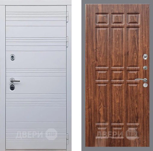 Входная металлическая Дверь Рекс (REX) 14 Силк Сноу FL-33 орех тисненый в Троицк