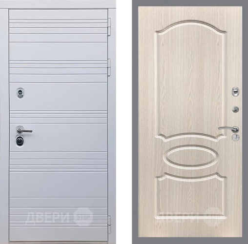 Входная металлическая Дверь Рекс (REX) 14 Силк Сноу FL-128 Беленый дуб в Троицк