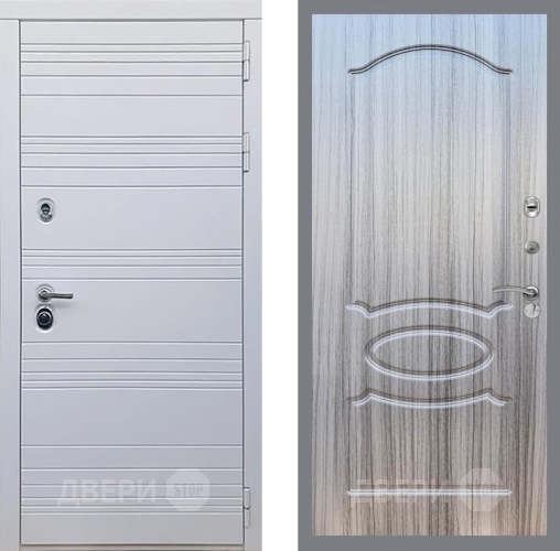 Входная металлическая Дверь Рекс (REX) 14 Силк Сноу FL-128 Сандал грей в Троицк