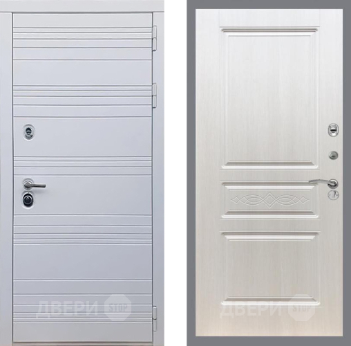 Входная металлическая Дверь Рекс (REX) 14 Силк Сноу FL-243 Лиственница беж в Троицк