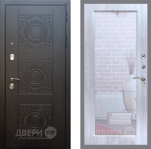 Входная металлическая Дверь Рекс (REX) 10 Зеркало Пастораль Сандал белый в Троицк