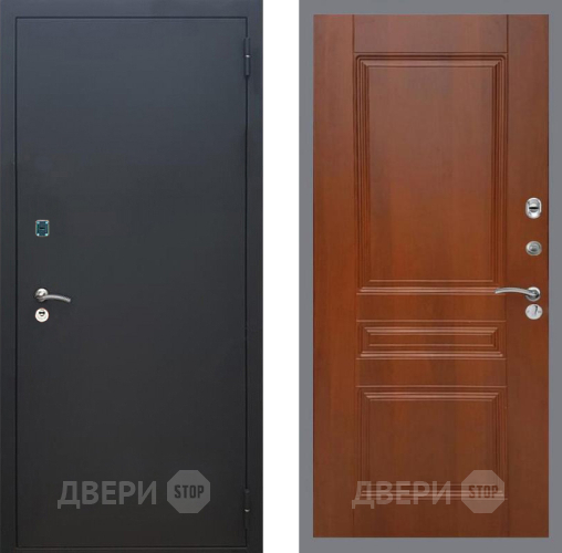 Входная металлическая Дверь Рекс (REX) 1A Черный Муар FL-243 Итальянский орех в Троицк
