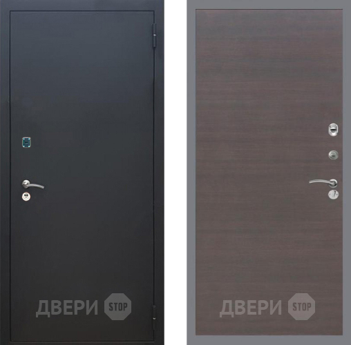 Входная металлическая Дверь Рекс (REX) 1A Черный Муар GL венге поперечный в Троицк