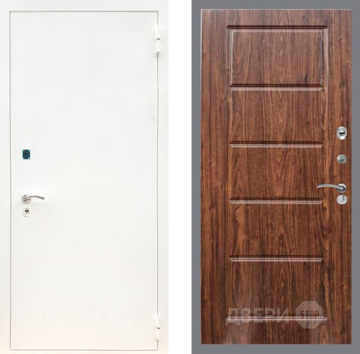 Входная металлическая Дверь Рекс (REX) 1А Белая шагрень FL-39 орех тисненый в Троицк