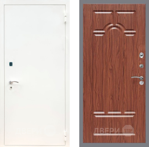 Входная металлическая Дверь Рекс (REX) 1А Белая шагрень FL-58 орех тисненый в Троицк