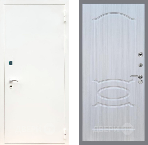Входная металлическая Дверь Рекс (REX) 1А Белая шагрень FL-128 Сандал белый в Троицк