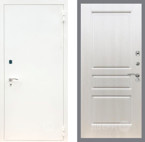 Входная металлическая Дверь Рекс (REX) 1А Белая шагрень FL-243 Лиственница беж в Троицк