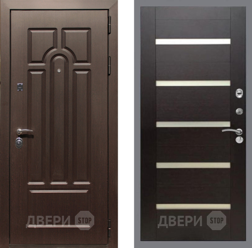 Входная металлическая Дверь Рекс (REX) Эврика СБ-14 стекло белое венге поперечный в Троицк