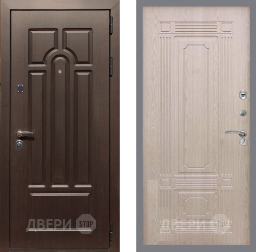 Входная металлическая Дверь Рекс (REX) Эврика FL-2 Беленый дуб в Троицк