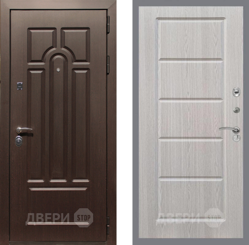 Входная металлическая Дверь Рекс (REX) Эврика FL-39 Беленый дуб в Троицк